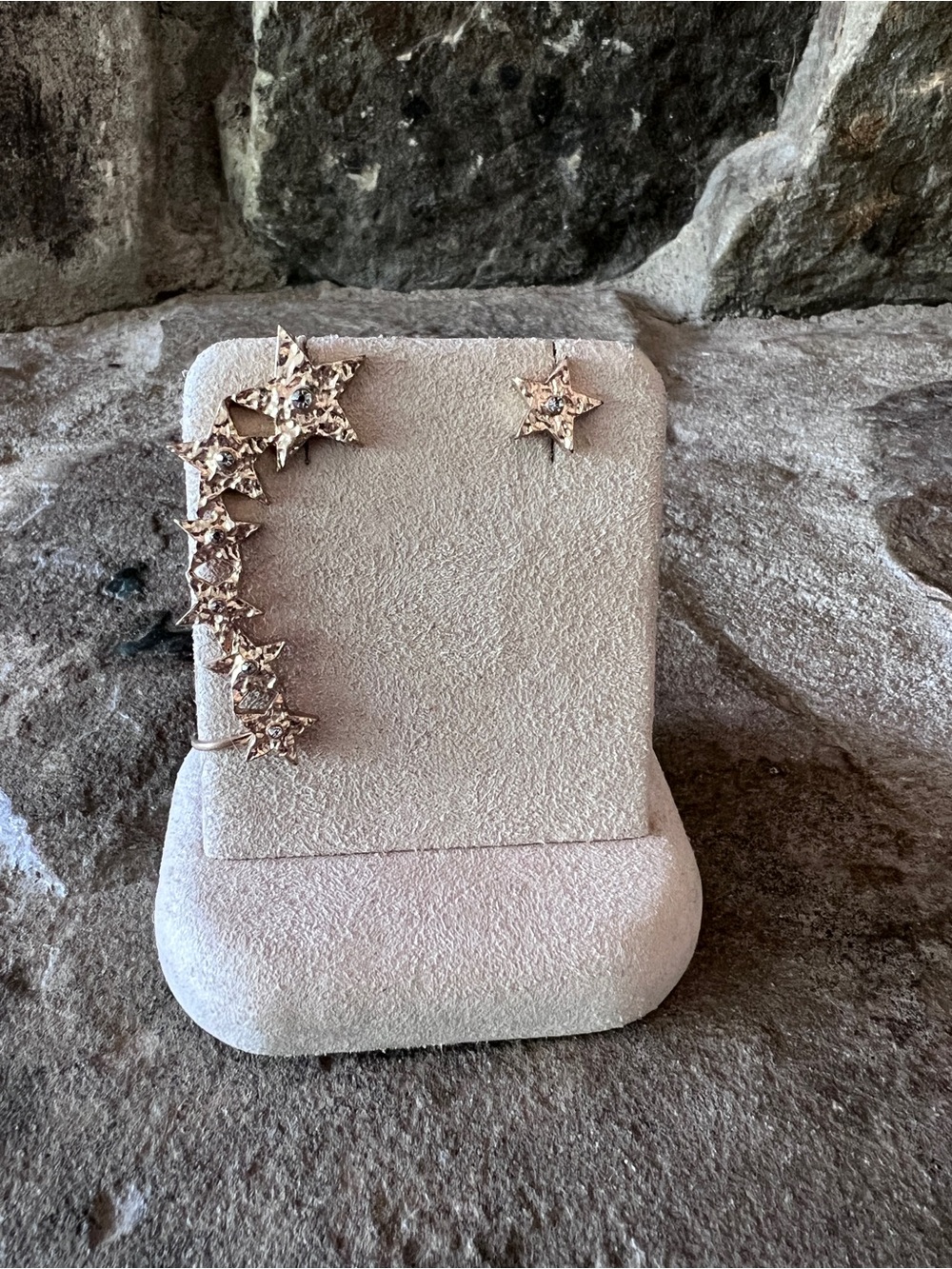 Gold Star Cascade Ear Cuff and Star Stud Set